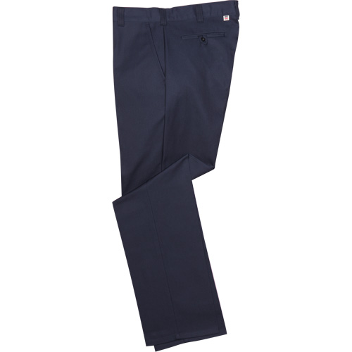 Work Pants, Poly-Cotton, Navy Blue, Size 36, 33 Inseam