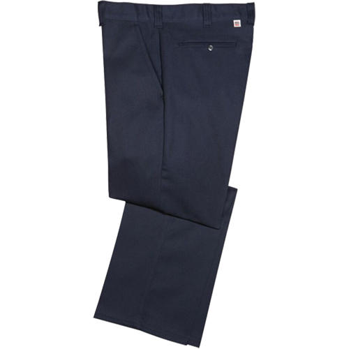Low Rise Fit Work Pants, Poly-Cotton, Navy Blue, Size 52, 33 Inseam