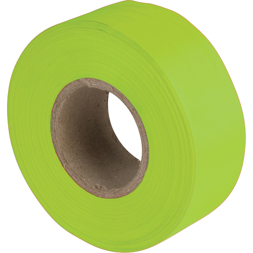Flagging Tape, 1.1875" W x 150' L, Fluorescent Lime