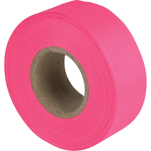 Flagging Tape, 1.1875" W x 150' L, Fluorescent Pink