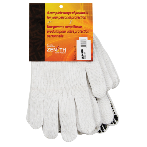 Dotted String Knit Gloves, Poly/Cotton, Single Sided, 7 Gauge, Small