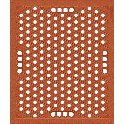 Grade "A" No. 482 Mats, Slotted, 2-1/2' x 3' x 1/2", Brown, Nitrile