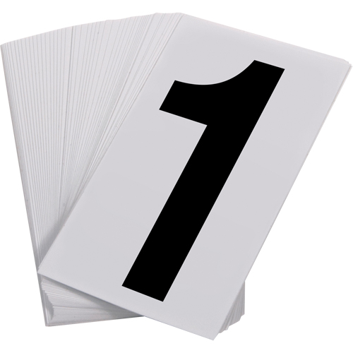 Pressure Sensitive Numbering, 1, 3-1/2" H, Black on White