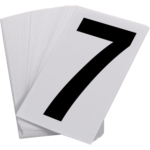 Pressure Sensitive Numbering, 7, 3-1/2" H, Black on Clear