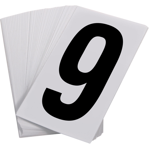 Pressure Sensitive Numbering, 9, 3-1/2" H, Black on White