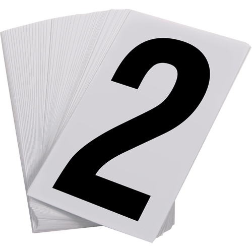 Pressure Sensitive Numbering, 2, 3-1/2" H, Black on White