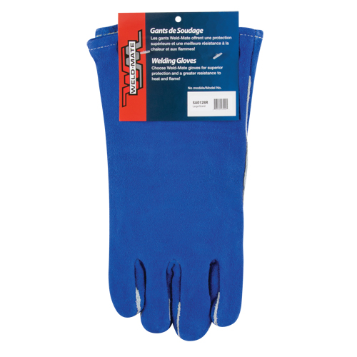 Double Palm & Thumb Welding Gloves, Split Cowhide, Size Large