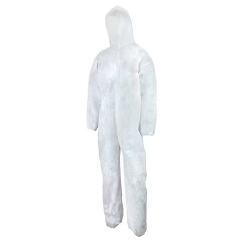 Heavy Weight Coveralls, 5X-Large, White, Polypropylene