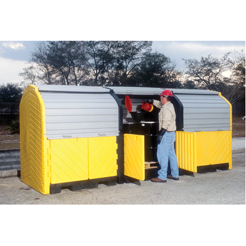 Ultra-Hard Top Plus Spill Pallets Without Drain, 188" L x 62" W x 79" H, 27000 lbs. Load Capacity