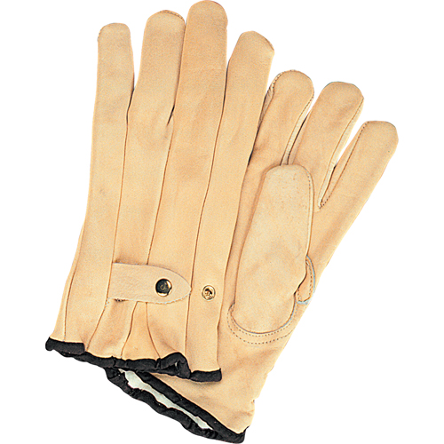 Winter-Lined Ropers Gloves, X-Large, Grain Cowhide Palm, Fleece Inner Lining