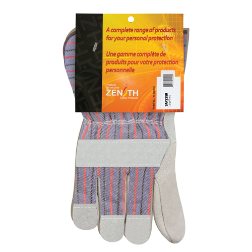 Premium Patch Palm Fitters Gloves, Large, Split Cowhide Palm, Cotton Inner Lining