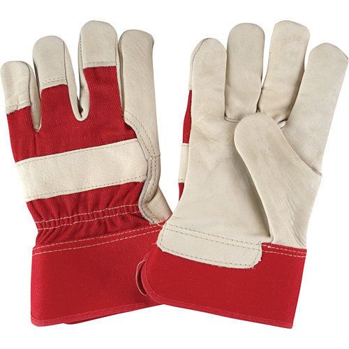 Premium Dry-Palm Fitters Gloves, Large, Grain Cowhide Palm, Cotton Inner Lining