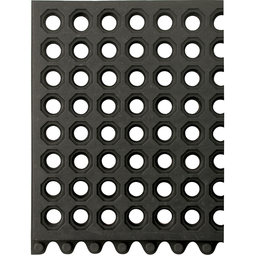 24/Seven® Matting, Rubber, 3' W x 3' L, 5/8" Thick, Black