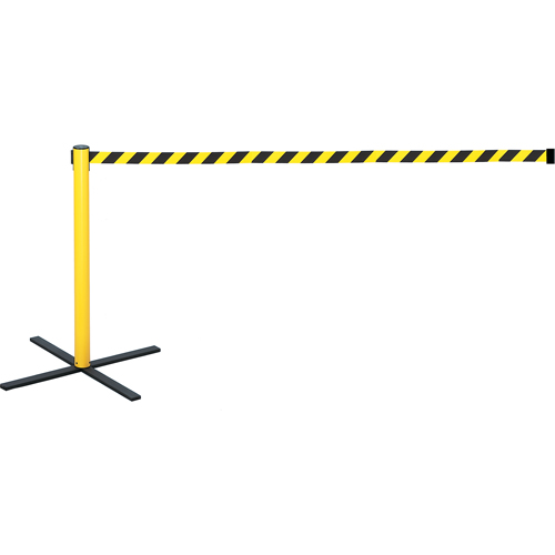 StowAway® Post Kits, Plastic, 36" H, Black/Yellow Tape, 13' Tape Length