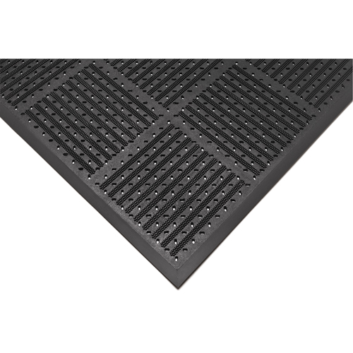 Outfront Reversible No. 227 Mat, Rubber, Scraper Type, Slotted Pattern, 3' x 6', Black
