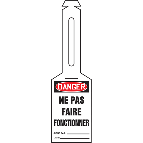 Loop 'N Lock™ Lockout tag, Plastic, 3-3/8" W x 5-7/8" H, French