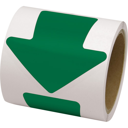 Coloured Floor Marking Decals, Arrow, 4" L x 4" W, Green, Vinyl