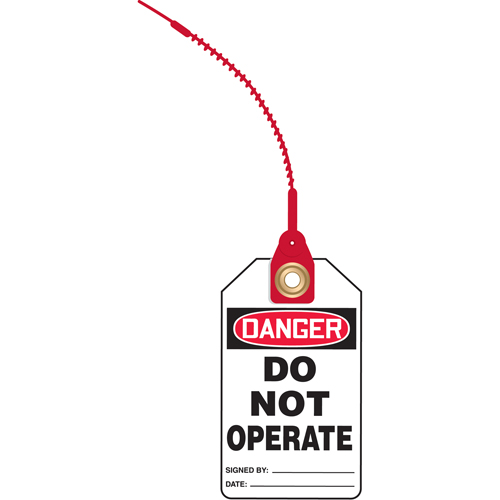 Loop 'N Lock™ Lockout tag, Plastic, 3-3/8" W x 5-7/8" H, English
