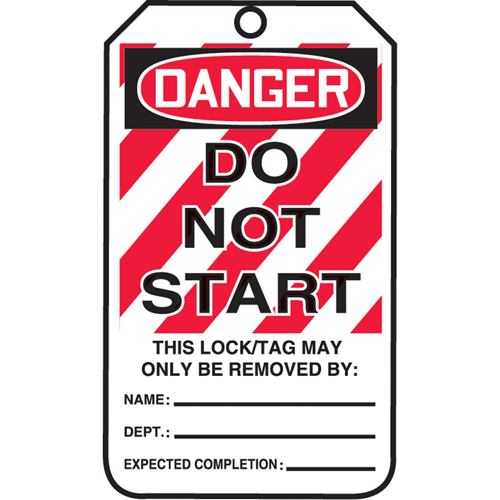 Lockout Tags, Cardstock, 3-1/8" W x 5-7/8" H, English