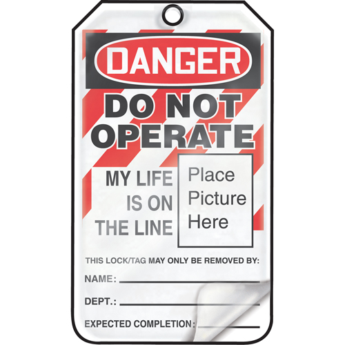 Lockout Tags, Plastic, 3-3/8" W x 5-7/8" H, English