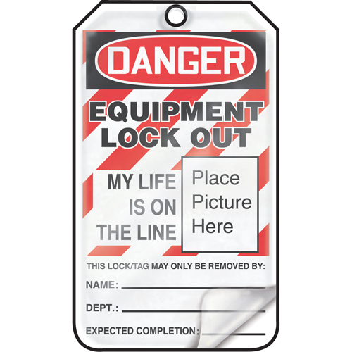 Lockout Tags, Plastic, 3-3/8" W x 5-7/8" H, English