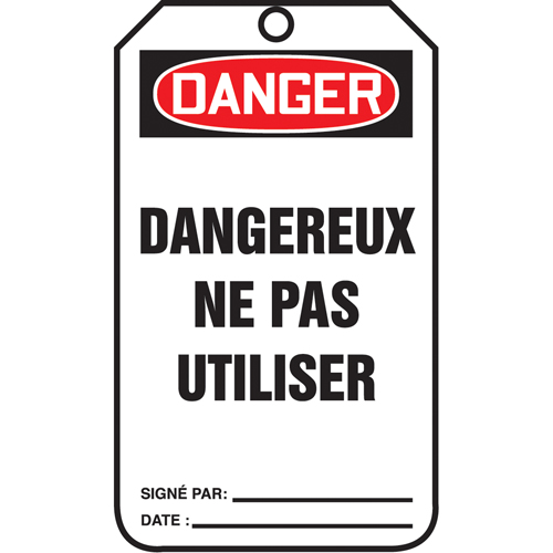 Lockout Tags, Plastic, 3-3/8" W x 5-7/8" H, French