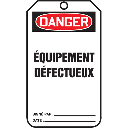 Lockout Tags, Cardstock, 3-1/8" W x 5-7/8" H, French