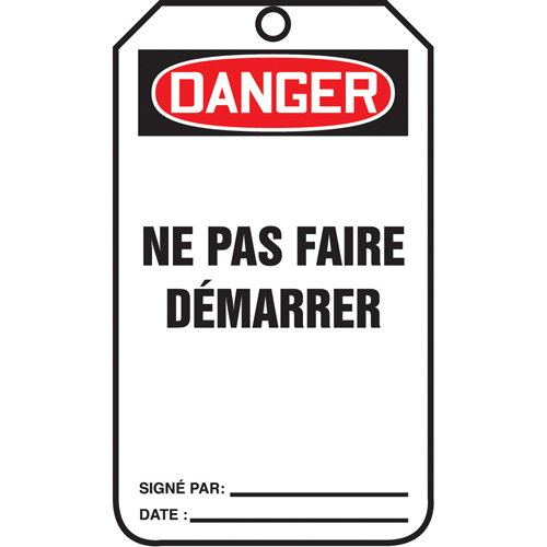 Lockout Tags, Plastic, 3-3/8" W x 5-7/8" H, French