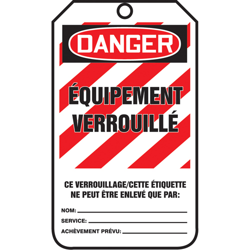Lockout Tags, Cardstock, 3-1/8" W x 5-7/8" H, French