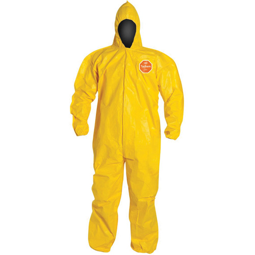 Hooded Coveralls, Tychem® 2000, Large, Yellow