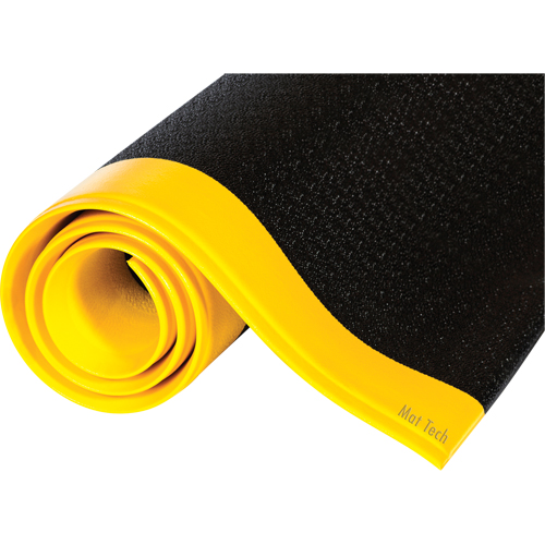 Wear-Bond™ Tuff-Spun® Mats, Pebbled, 3' x 5' x 9/16", Black/Yellow, PVC Sponge