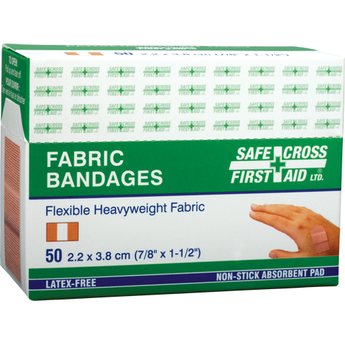 Bandages, Rectangular/Square, 1-1/2", Fabric, Non-Sterile