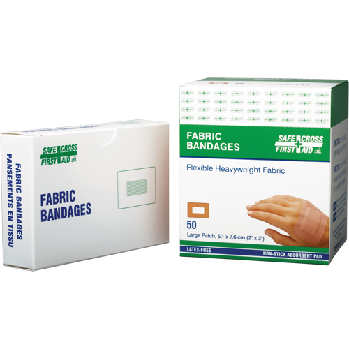 Bandages, Rectangular/Square, 3", Fabric, Non-Sterile