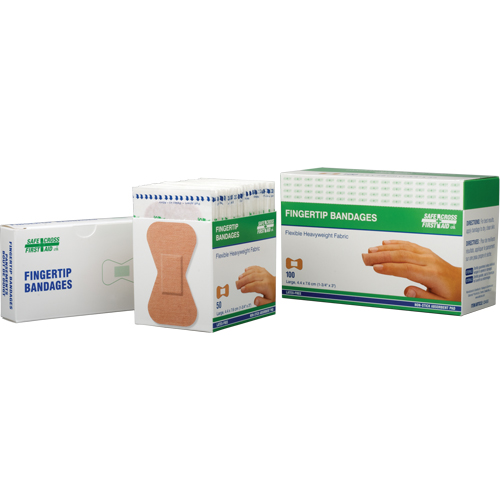 Dressings, Fingertip, 3", Fabric, Sterile