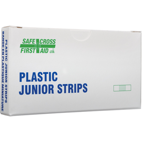 Junior Strips Bandages, Rectangular/Square, 18", Plastic, Sterile