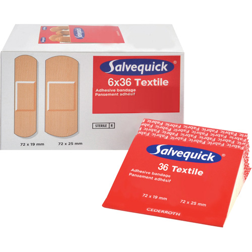 Salvequick® Bandage Dispensing Systems Refills, Rectangular/Square, Fabric, Sterile