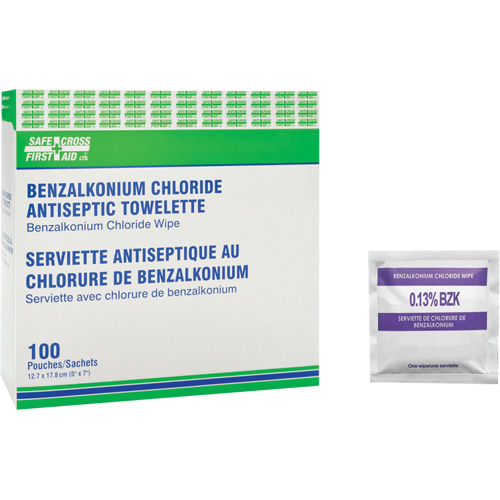 Benzalkonium Chloride Wipes, Towelette, Antiseptic