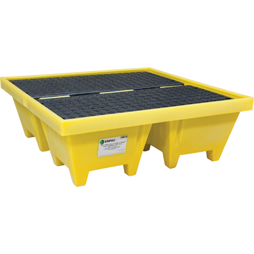 Poly-Spillpallet™ 6000 With Drain, 83 US gal. Spill Capacity, 50" x 50" x 17"