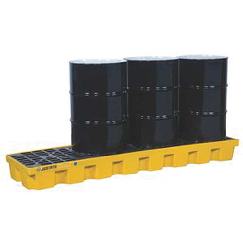 EcoPolyBlend™ Spill Control Pallets - With Drain, 75 US gal. Spill Capacity, 97" x 25" x 9"