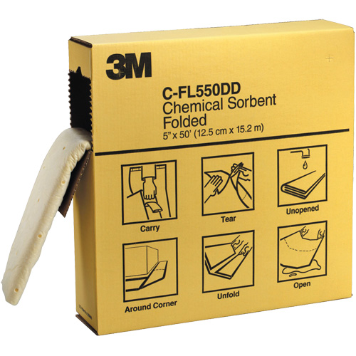 Folded Sorbents, Hazmat, 600" x 5", 10.5 gal. Absorbancy