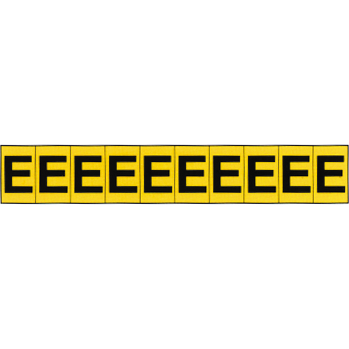 Individual Adhesive Letter Markers, E, 1" H, Black on Yellow