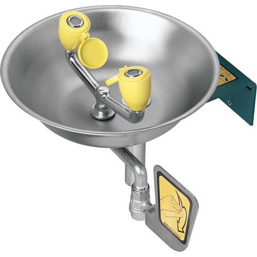 Eyewash Station, Wall-Mount Installation, Stainless Steel Bowl