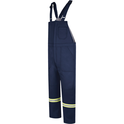 Deluxe Insulated Bib Overalls with Reflective Striping, Small, Navy Blue