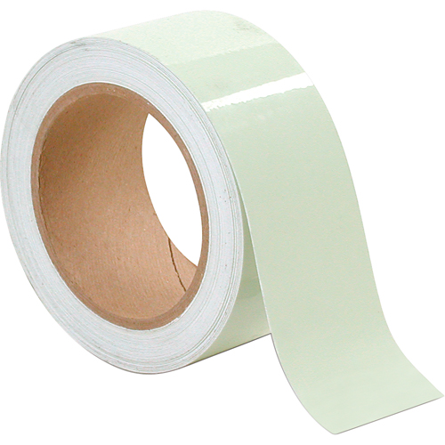 Hazard and Safety Glow Tape, 1" x 30', Vinyl, Glow-in-the-Dark