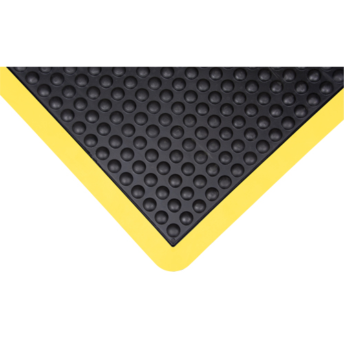 Anti-Fatigue Dome Matting, Bubbled, 2' x 3' x 1/2", Black, Rubber