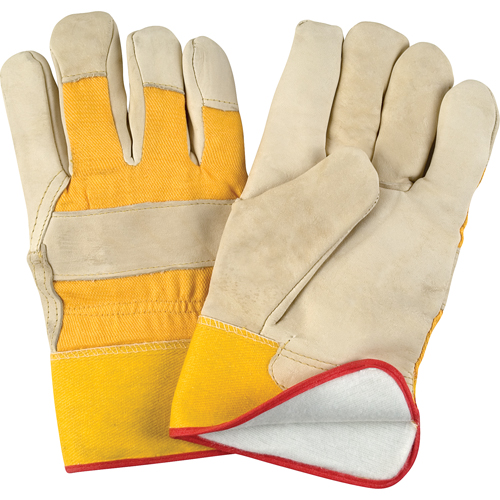Abrasion-Resistant Winter-Lined Fitters Gloves, X-Large, Grain Cowhide Palm, Foam Fleece Inner Lining