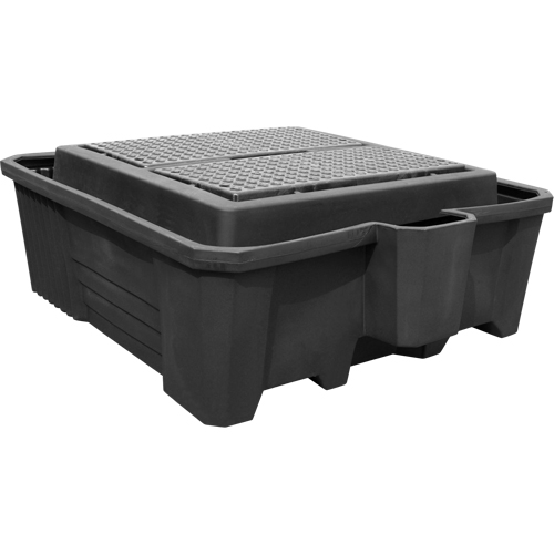 IBC Containment Pallet with Drain, 385 gal. Spill Capacity, 73" x 80.5" x 29.5"
