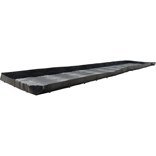 Frac Tank Berm, 3740 US gal. Capacity, 50' W x 10' L x 12" H, L-Bracket