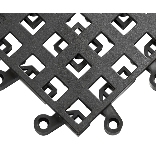 ErgoDeck® Mat No. 560, PVC, 1-1/2' W x 1-1/2' L, 7/8" Thick, Black