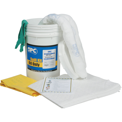 Spill Kit, Oil Only, Pail, 10 US gal. Absorbancy
